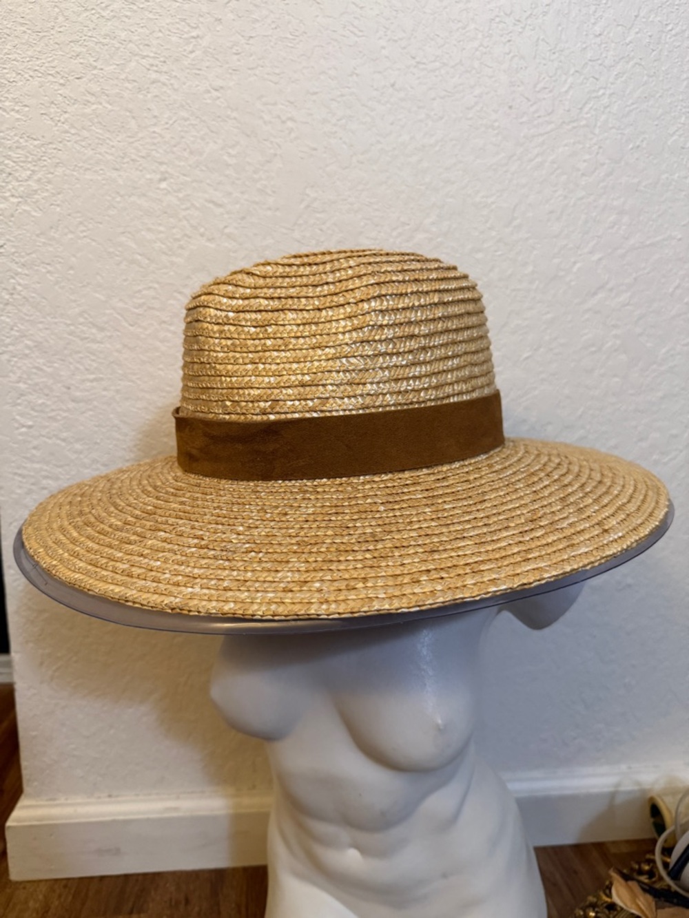 GIGI PIP Wide-Brim Straw Hat with Brown Band